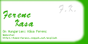 ferenc kasa business card